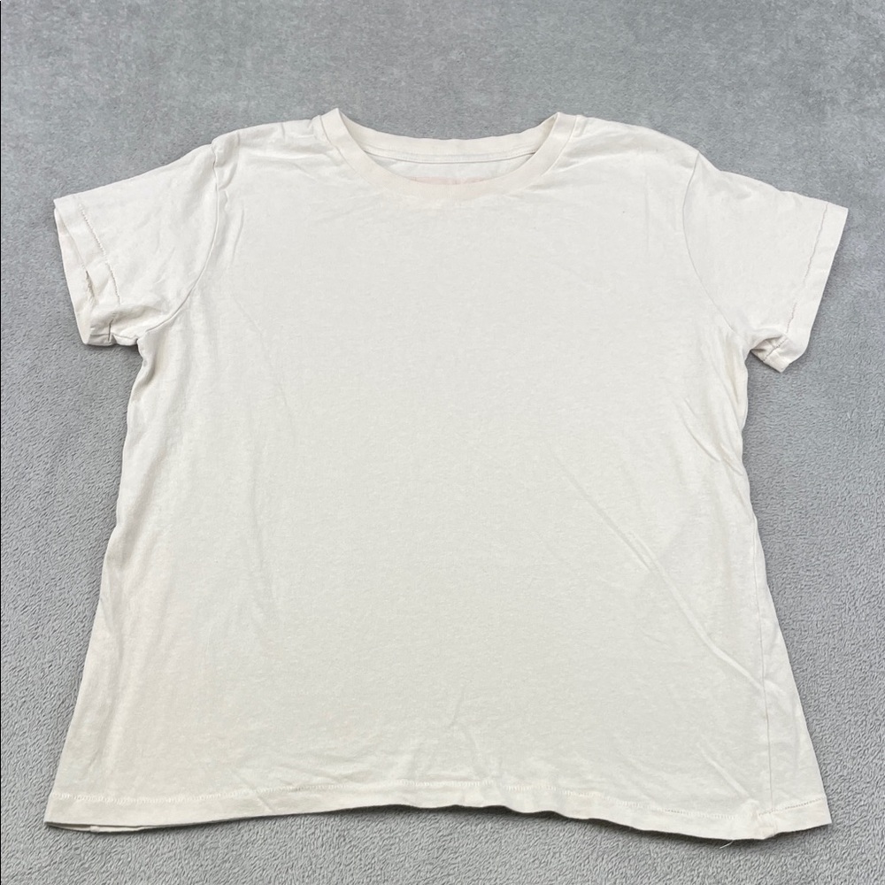 NEW‎ Nili Lotan M 100% Cotton Classic Cream Off White T-Shirt